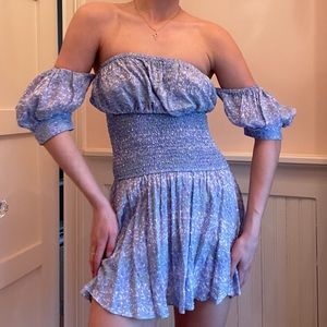 DEAR HANNAH Skylar and Madison Purple Floral Smocked Dress